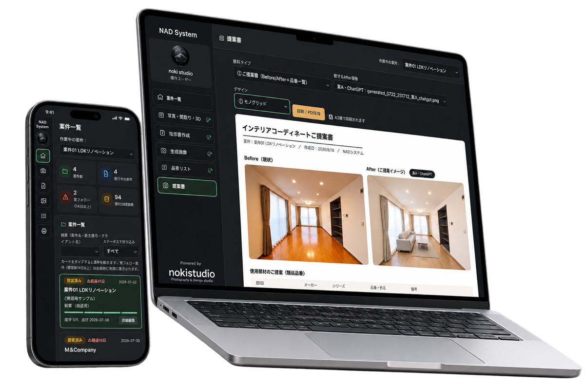 NAD System 画面イメージ（PC・スマートフォン）